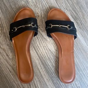 Steve Madden Slides with gold hardware